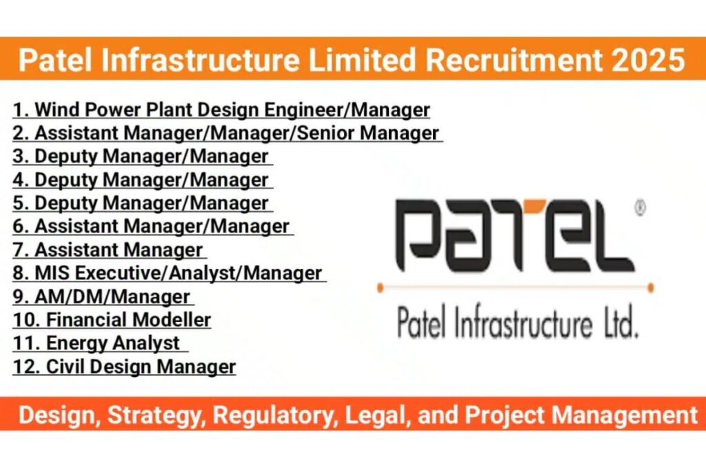 Patel Infrastructure Limited Recruitment 2025