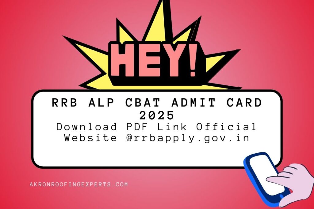 RRB ALP CBAT Admit Card 2025