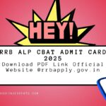 RRB ALP CBAT Admit Card 2025