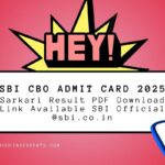 SBI CBO Admit Card 2025