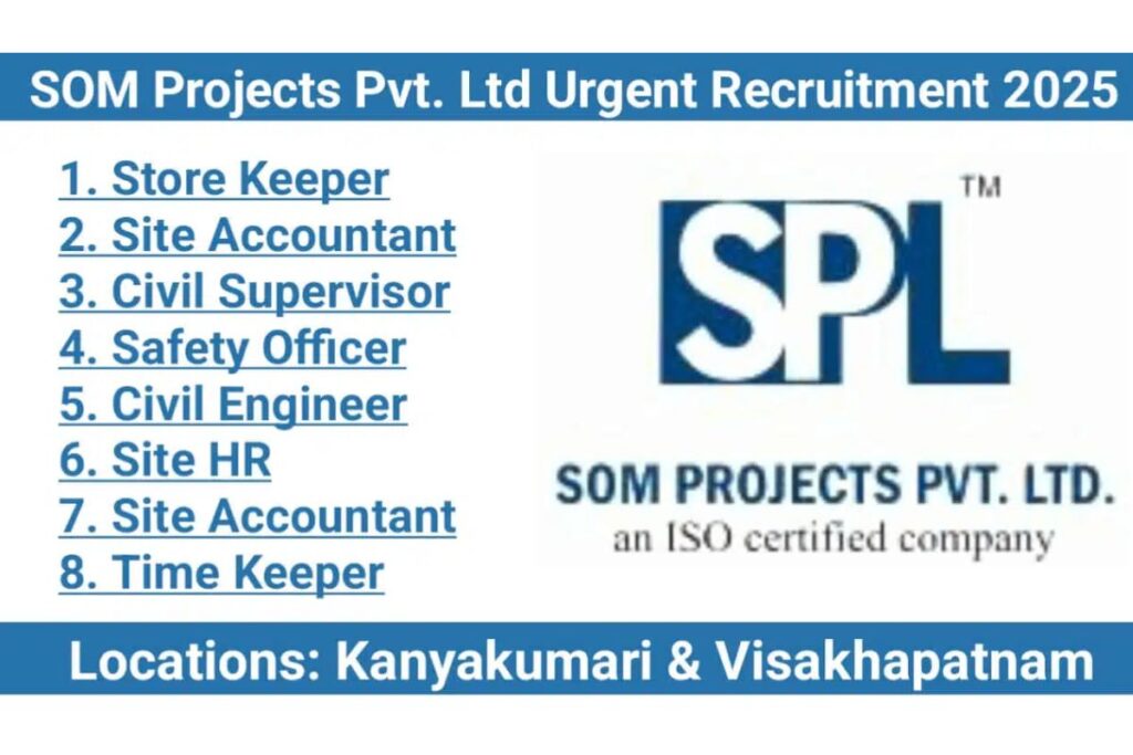 SOM Projects Pvt. Ltd Urgent Recruitment 2025