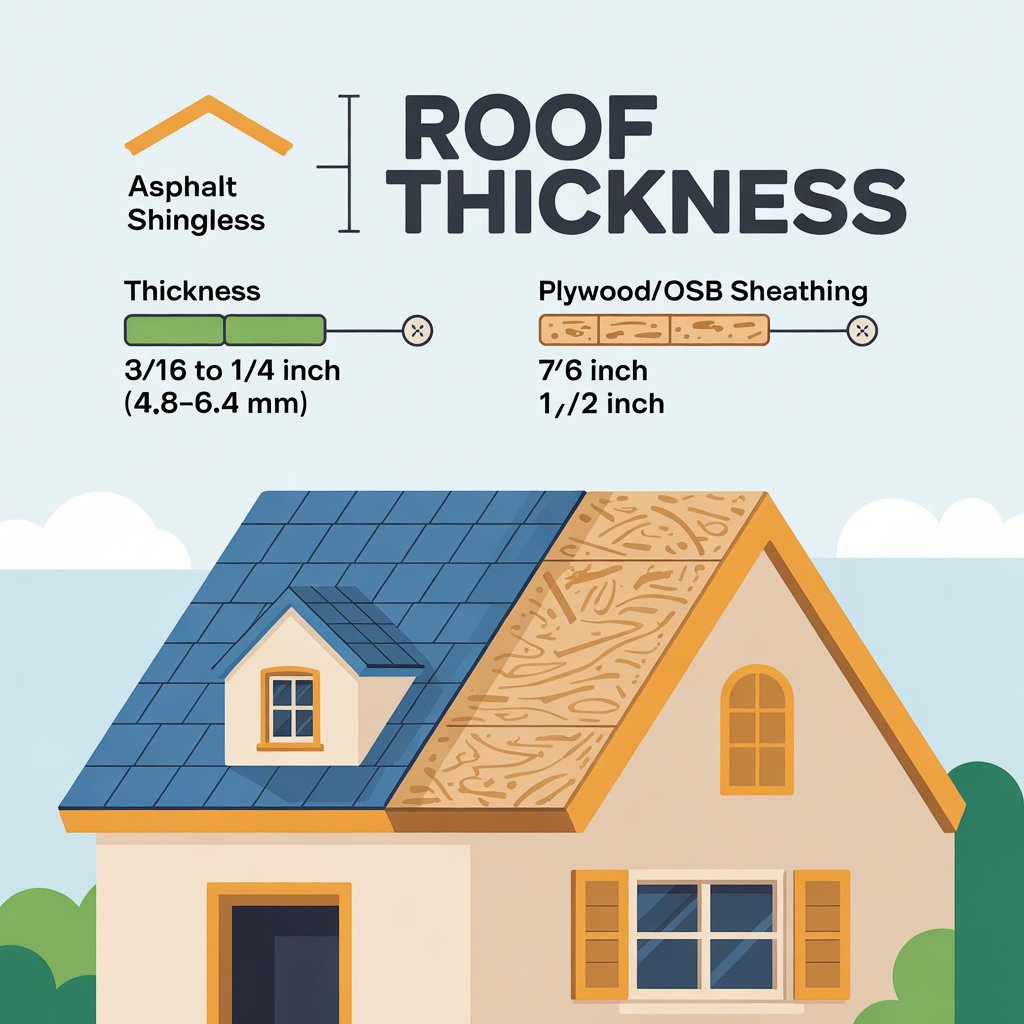 Roof Thickness Asphalt and Plywood Infographic Roof Thickness Asphalt and Plywood