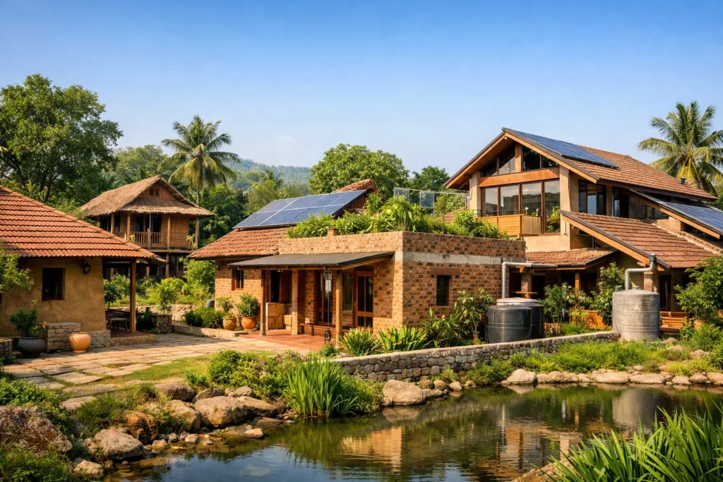 Exploring 13 Inspiring Eco-Friendly Homes in India 📄